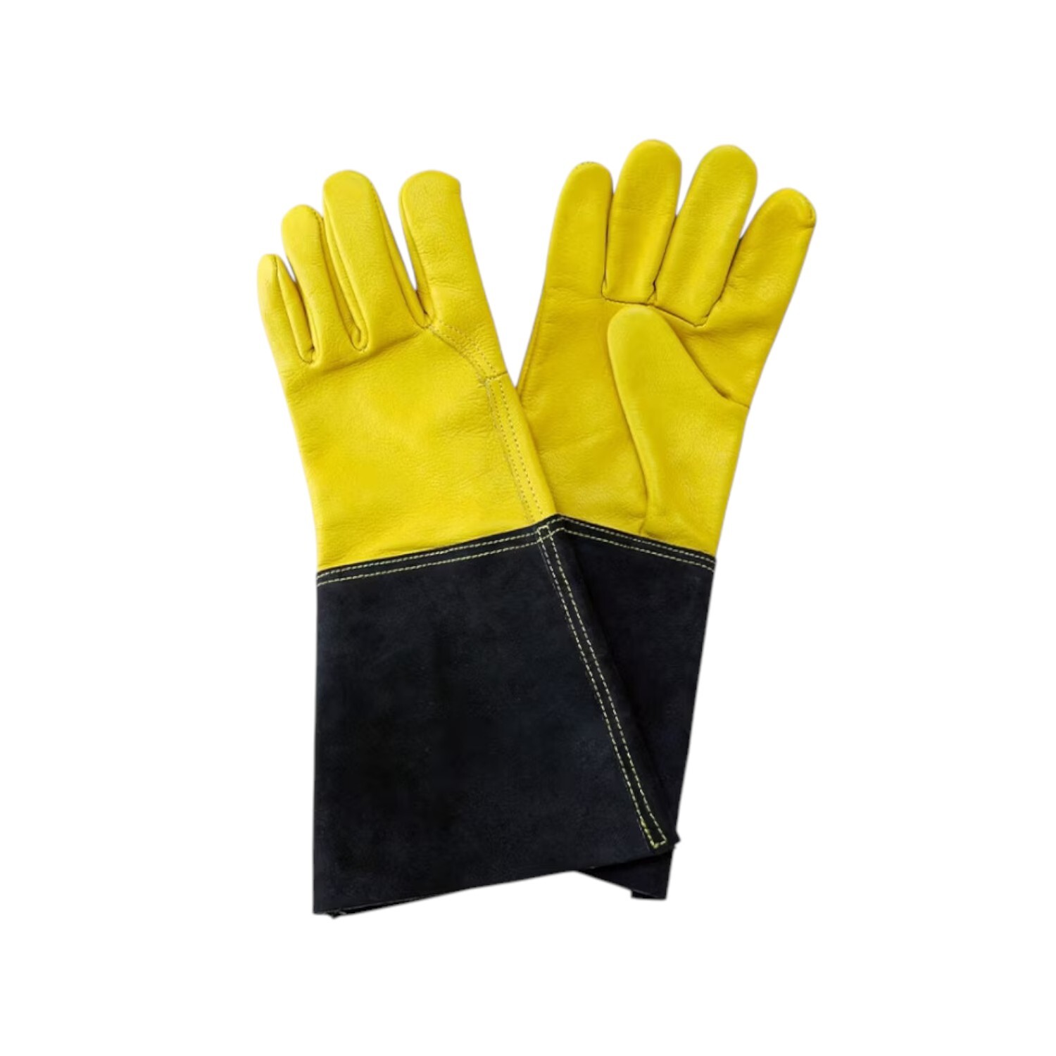 Westland Leather Gauntlet Gloves Men's - Yellow And Black / Medium