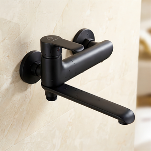 Bath/Shower Fold-Out Faucet Movable Spout Foldable Mixer Black Finished Brass