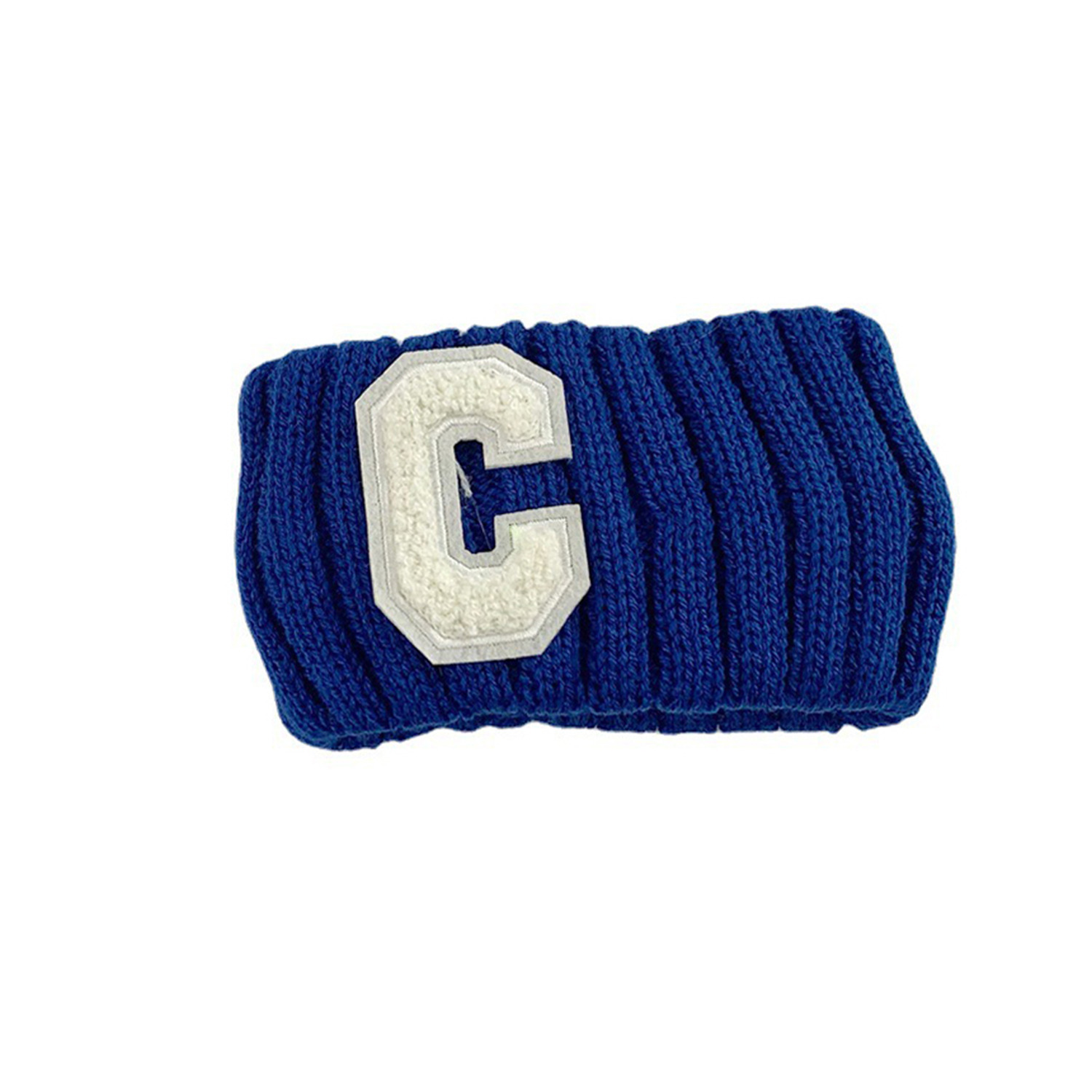 Set of 2 Double-Layer Warm Letter C Knitted Headband - blue