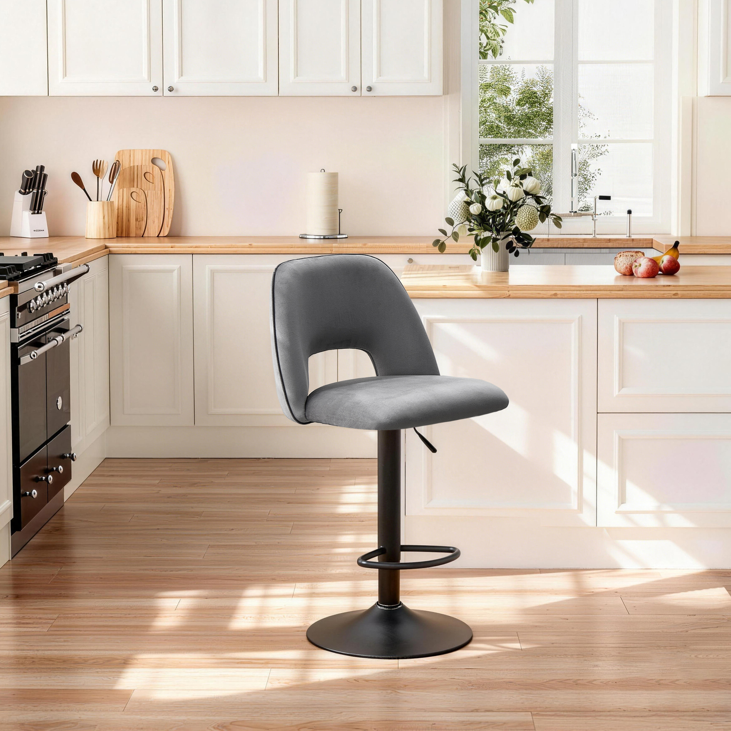 Bar Stool For Kitchen And Lounge - Grey