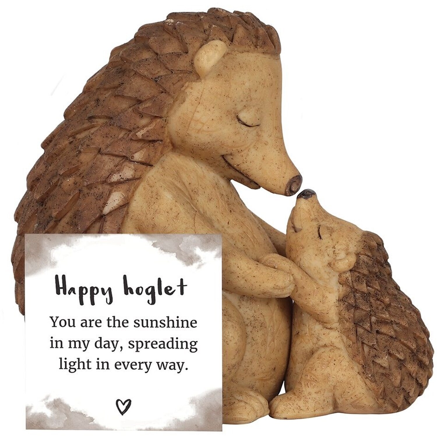 Mini Hedgehog Mother and Baby Ornament - Brown