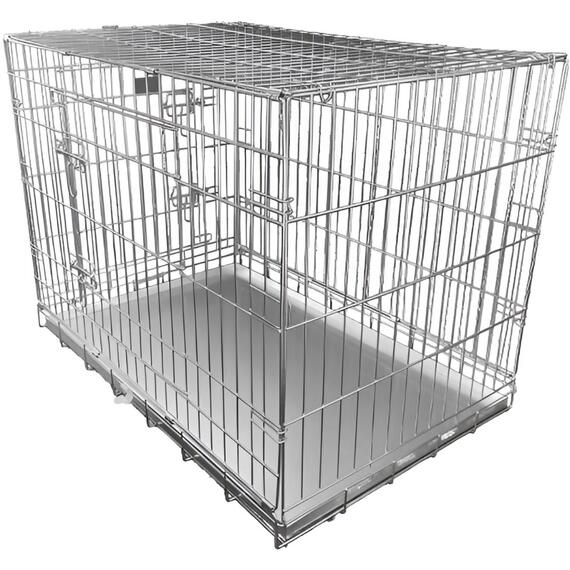 HugglePets Dog Cage - Silver, Small