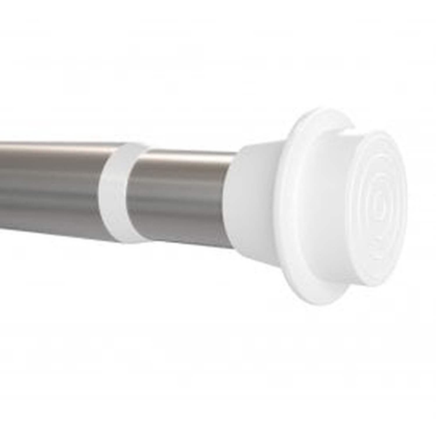19 - 22mm Silver Extendable No Drill Eyelet Metal Curtain Pole - Silver / 100cm