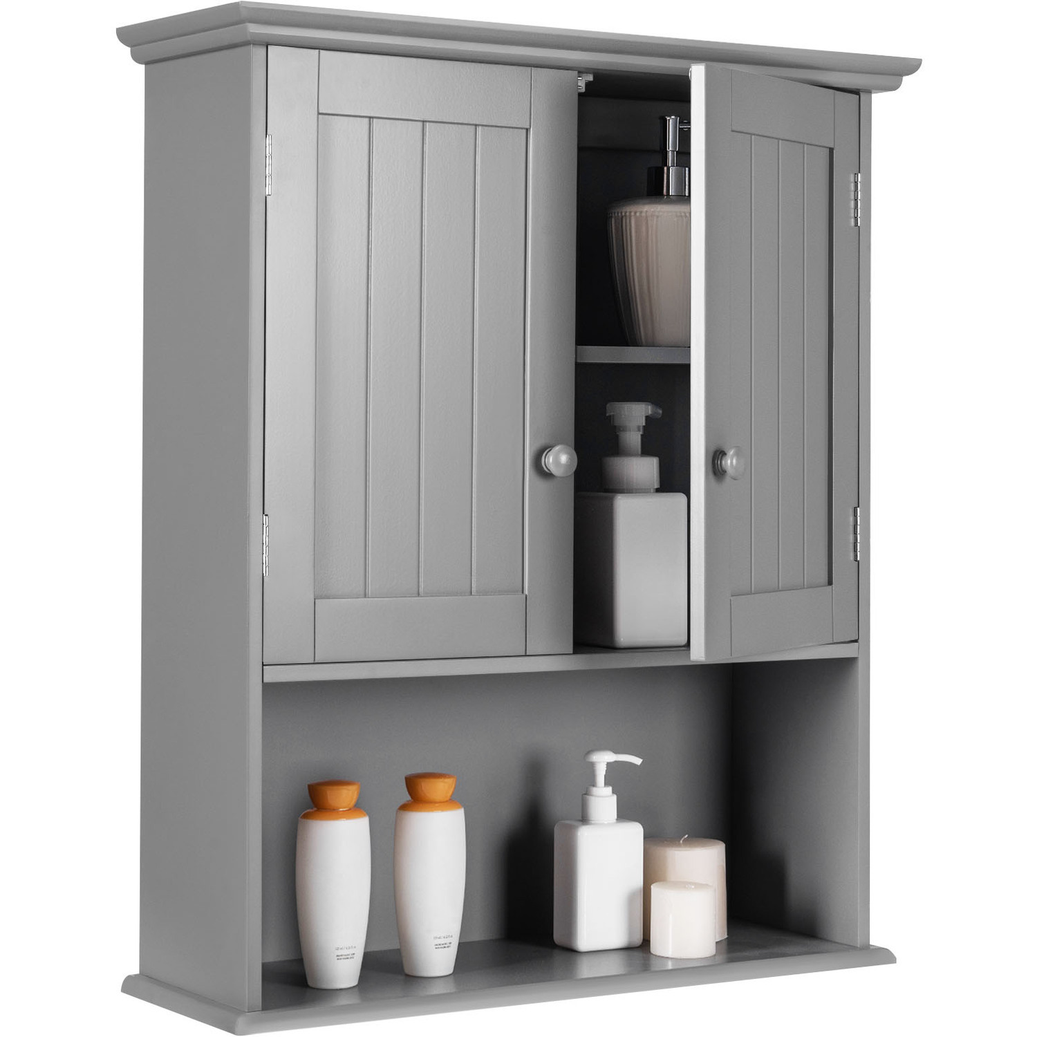 Costway Bathroom Storage Cabinet-gray - Gray