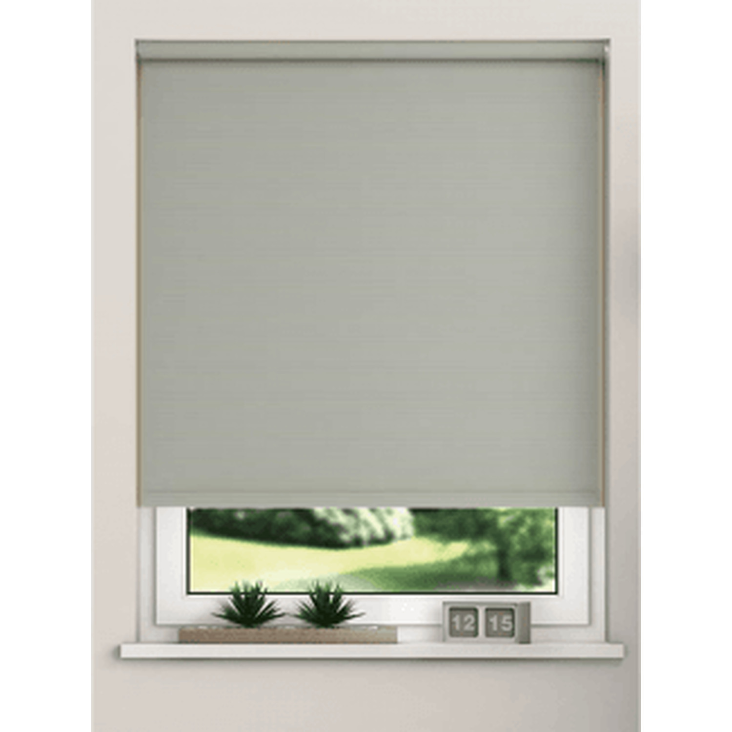 Thermal Blackout Roller Blinds - Light Grey / 150cm