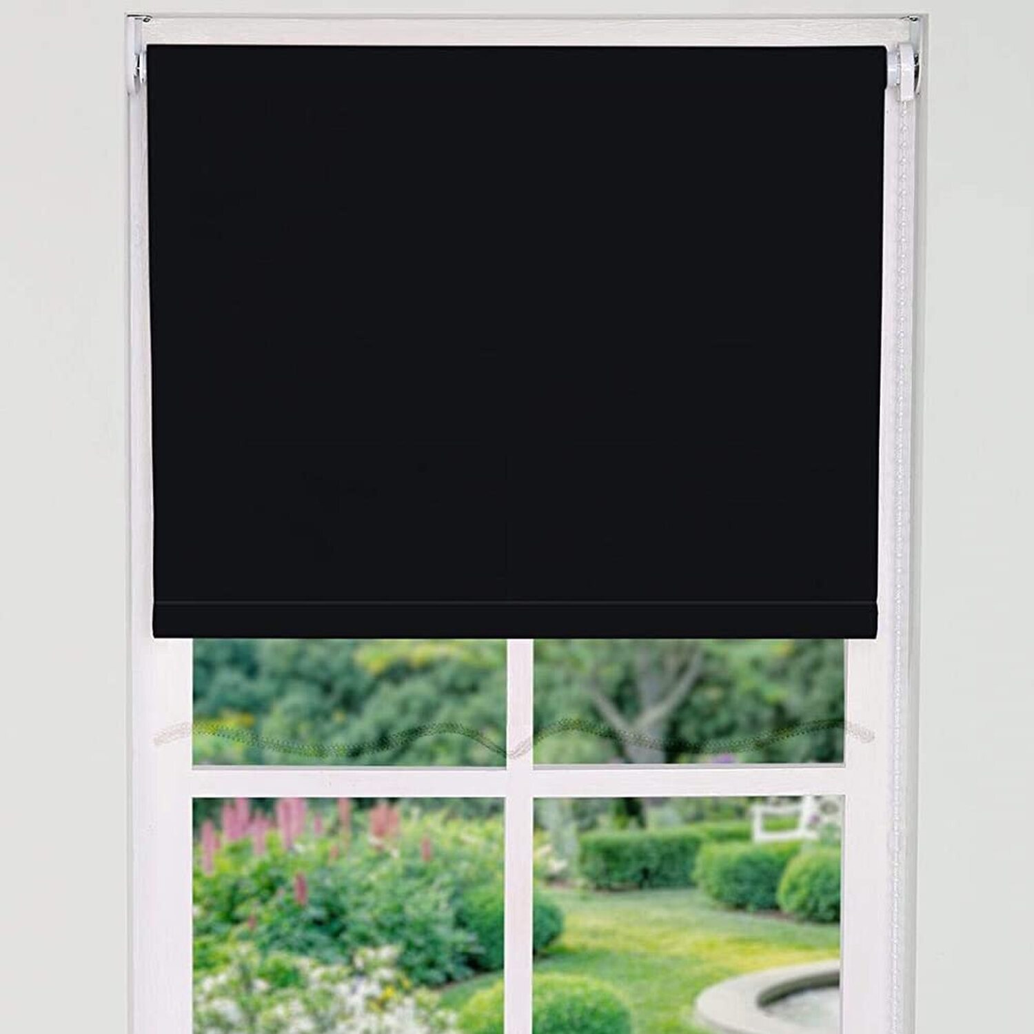 - Trimmable Thermal Blackout Roller Blinds 165Cm Drop X Width 140Cm Black - Image 2