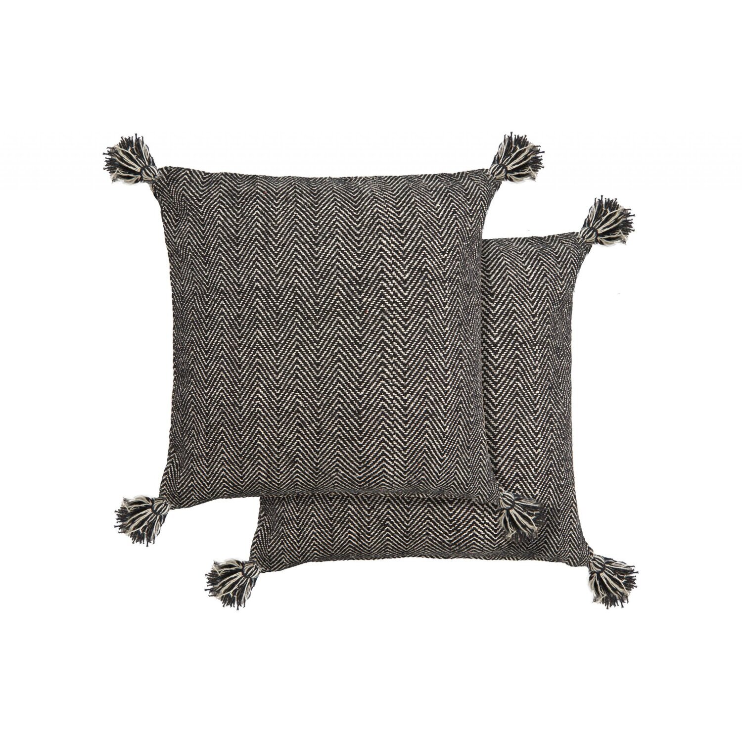 Herringbone Cushion Cover - Black