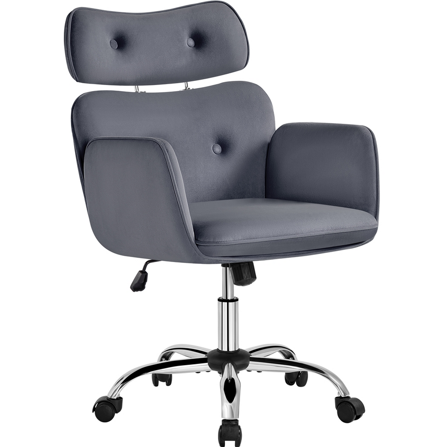 Rolling Swivel Computer Chair Vanity Chair - Dark Grey