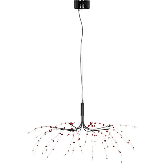 Xavia Red and Clear 8 Light Ceiling Light
