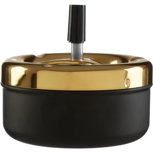 Medium Gold And Matte Black Spinning Ashtray
