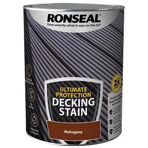 Ronseal Ultimate Protection Decking Stain Rich Mahogany 5L - 39118 - Durable Wood Protection