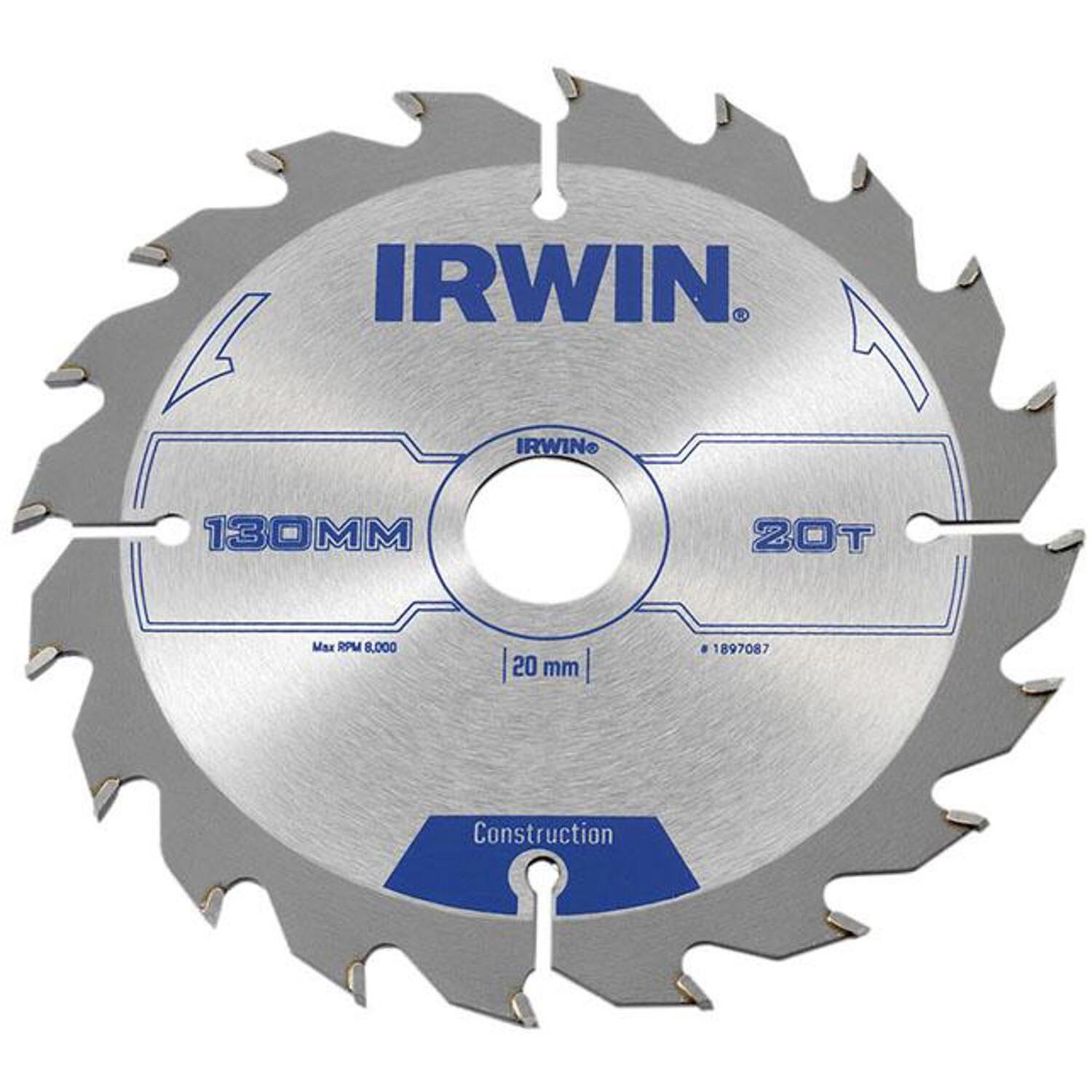 Irwin ATB Construction Circular Saw Blade 130mm 20T 20mm - Image 6
