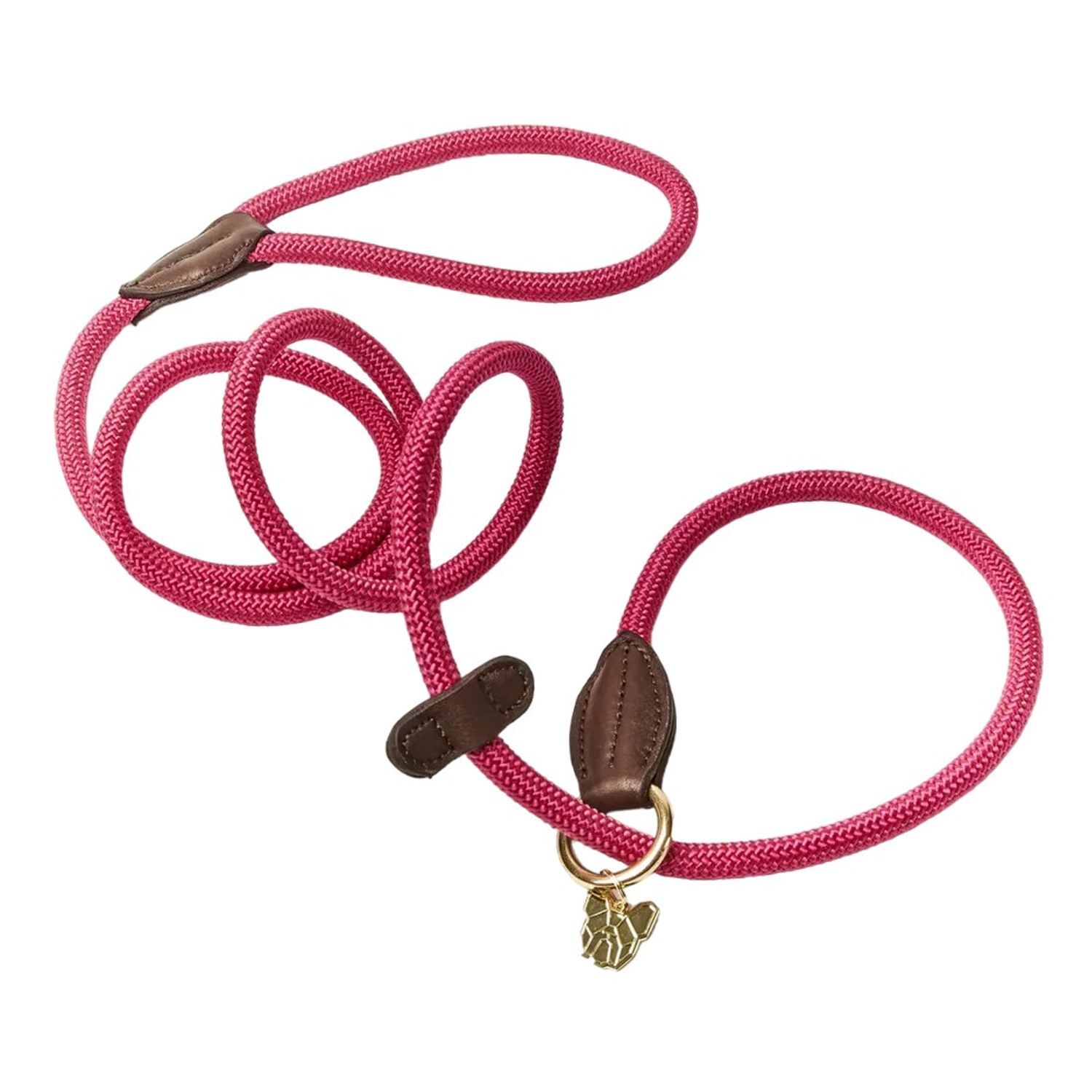 Digby & Fox Leather Dog Slip Lead - Pink