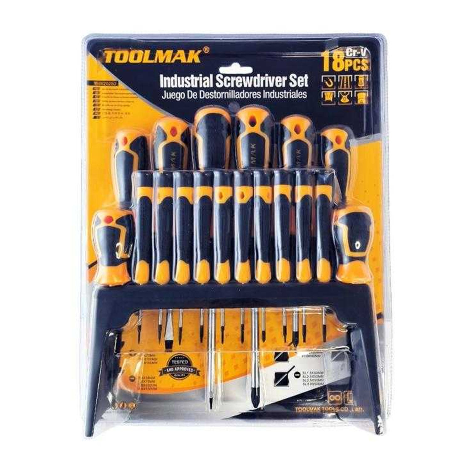 Toolmak Screwdriver Set (Pack Of 18) - Orange/Black