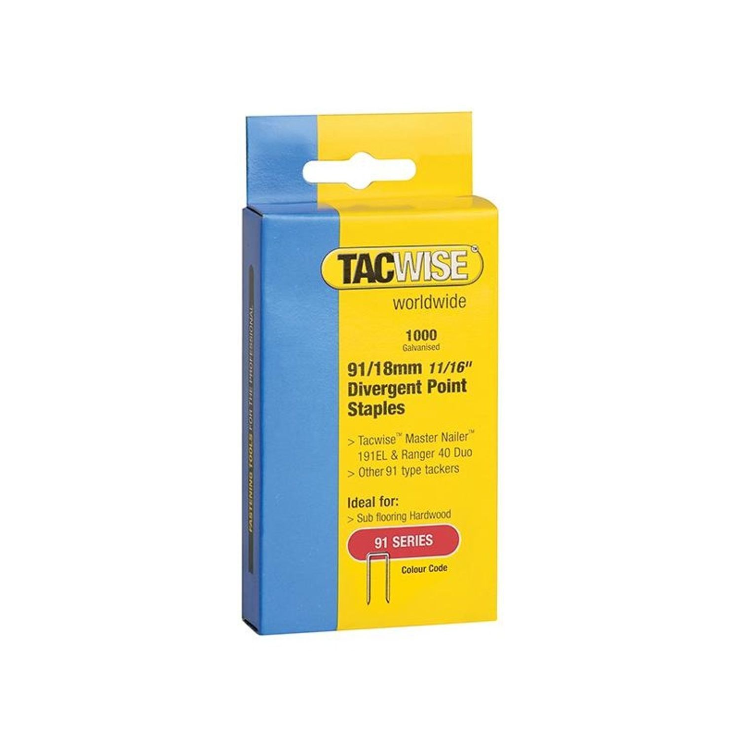 Tacwise 91 Series Divergent Point Staples - Multi Colour