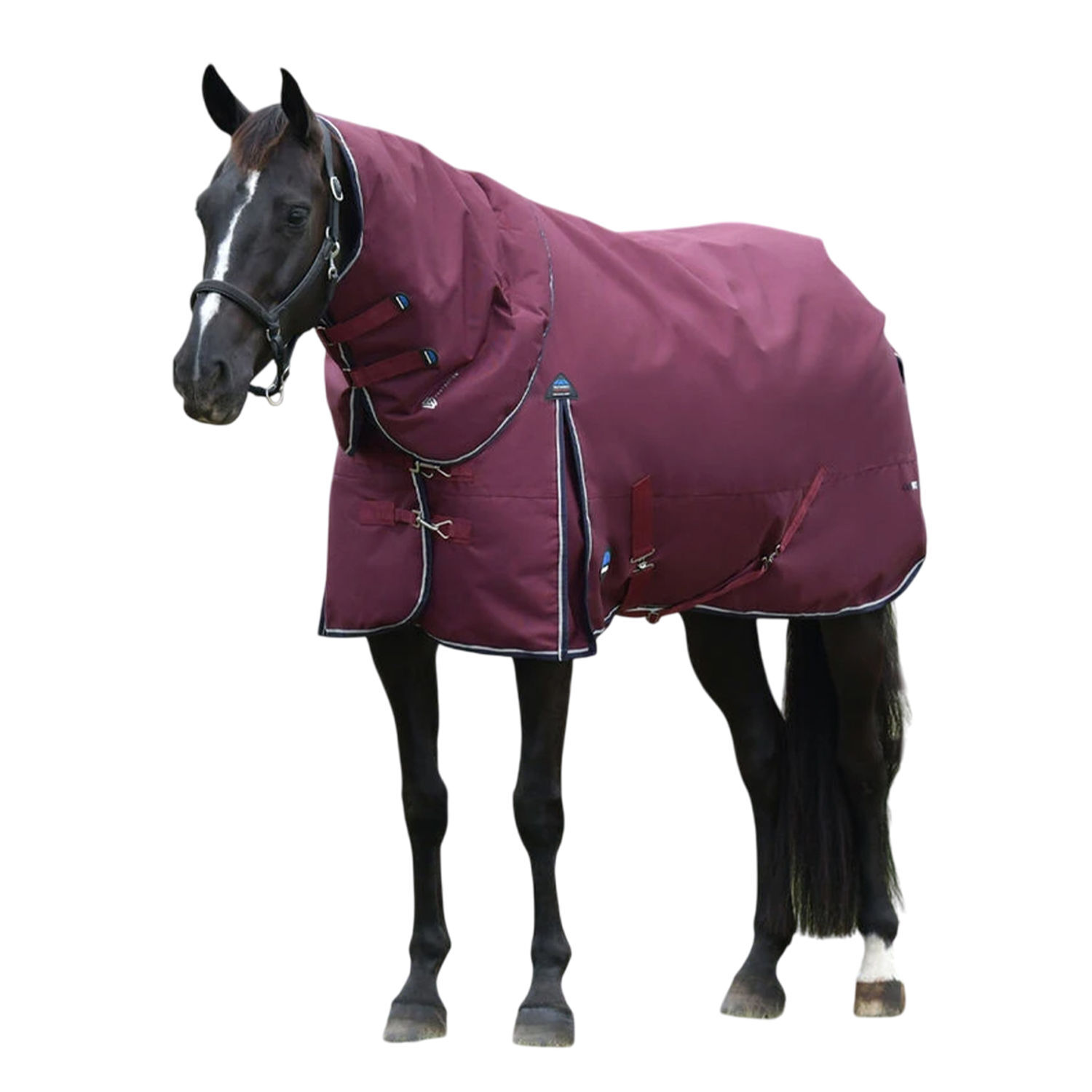 Weatherbeeta Comfitec Essential Detachable Neck 50G Horse Turnout Rug - Burgundy/Navy / Polyester