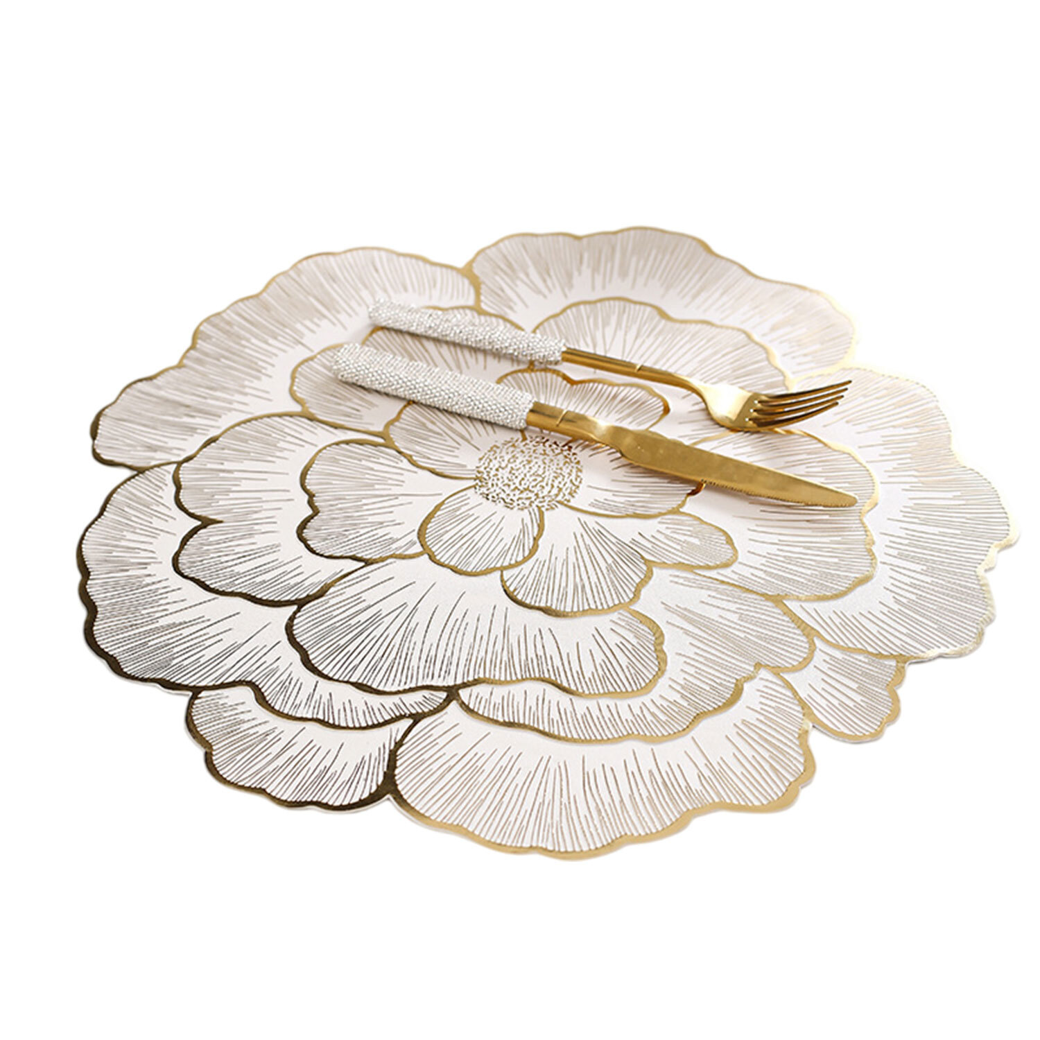 Peony PVC Placemat Washable Heat Resistant Dining Table Mat