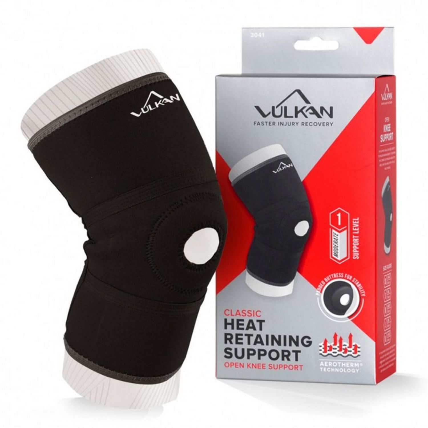 Vulkan Classic 3041 Neoprene Knee Brace - Black