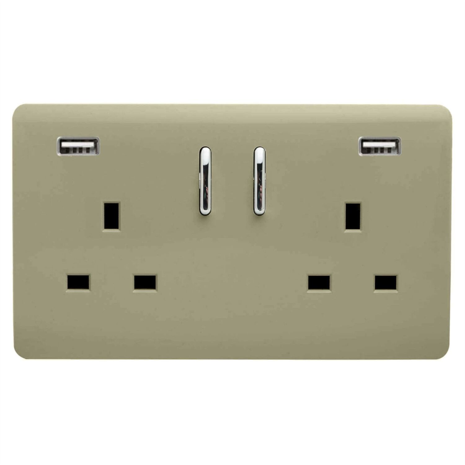 Trendi Switch 2 Gang 13amp 2 Port USB Switched Plug Socket - Champagne Gold - Image 6
