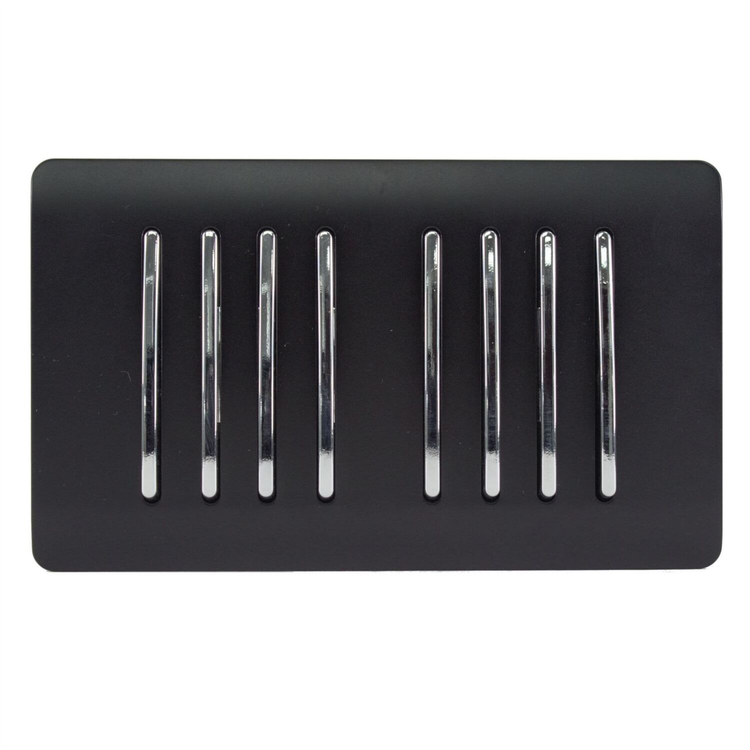 Trendi Switch Trendi 8 Gang 2 Way Rocker Double Plate Tactile Light Switch - Matt Black - Image 1