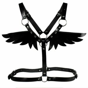 Adjustable Punk Angel Wings Chest Harness Belt Faux Leather