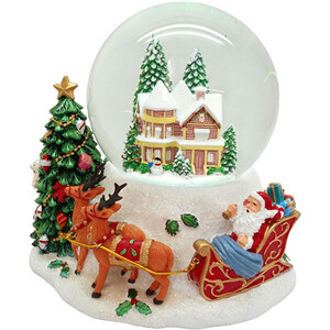 Santa on Sleigh House Globe