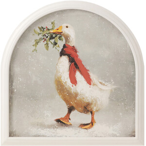 Mistletoe Duck Arched Framed Art