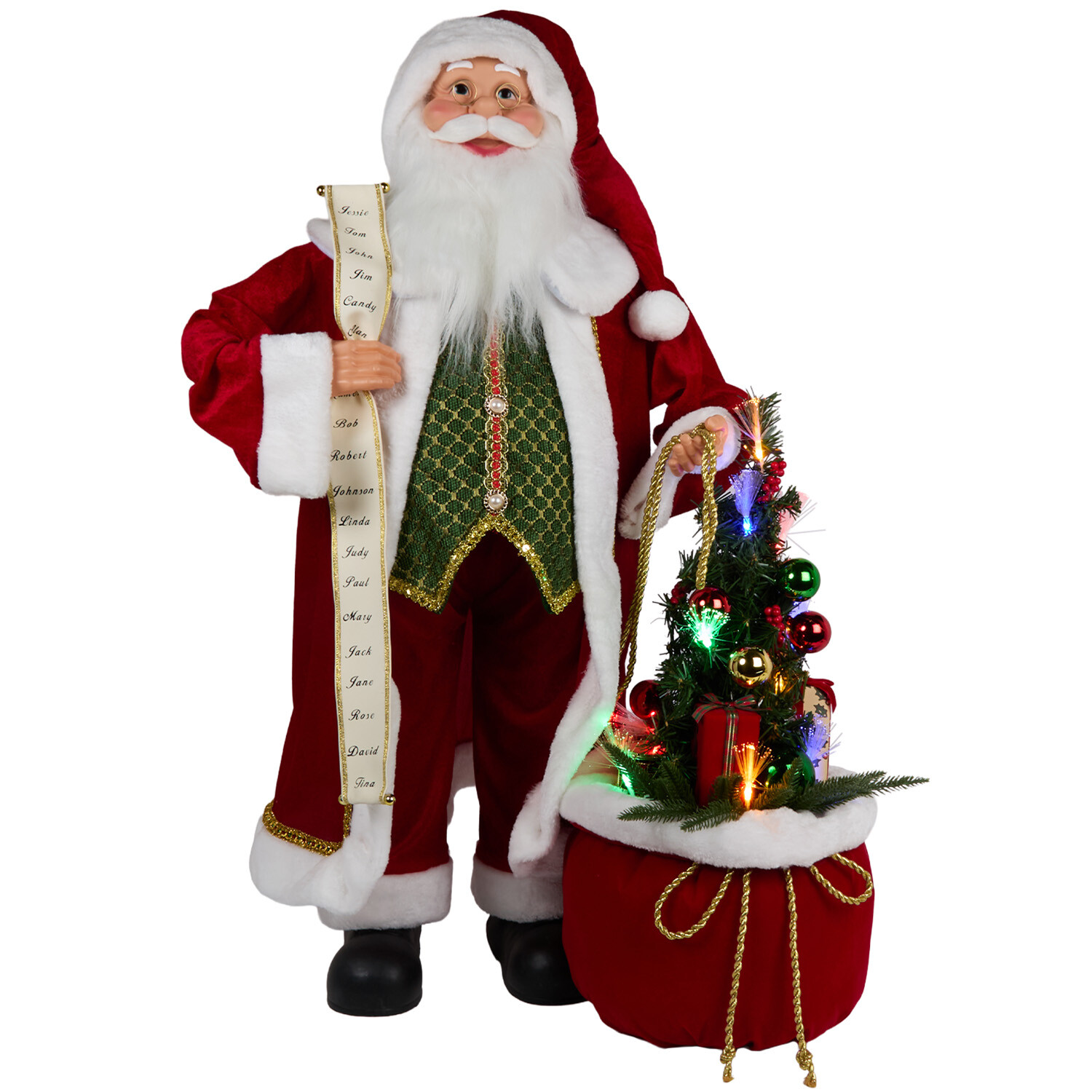 A Timeless Christmas Traditional Santa With Fibre Optic Tree Decoration - Image 2