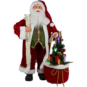 Traditional Santa with Fibre Optic Tree Decoration