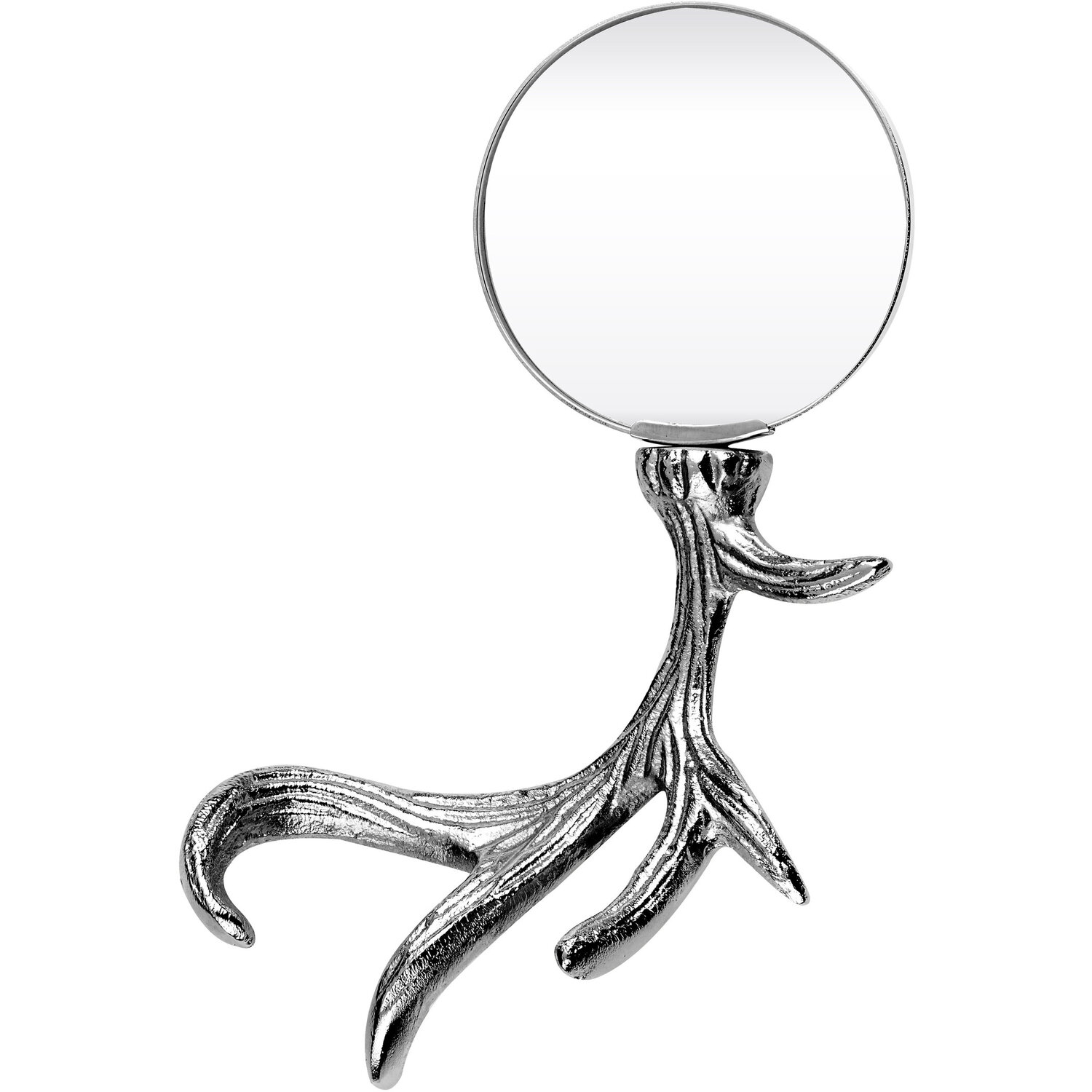 Orsina Antler Magnifying Glass, Sturdy Aluminium Handle Magnifying Glass with Nickel Finish, Magnfiying Glass in Silver