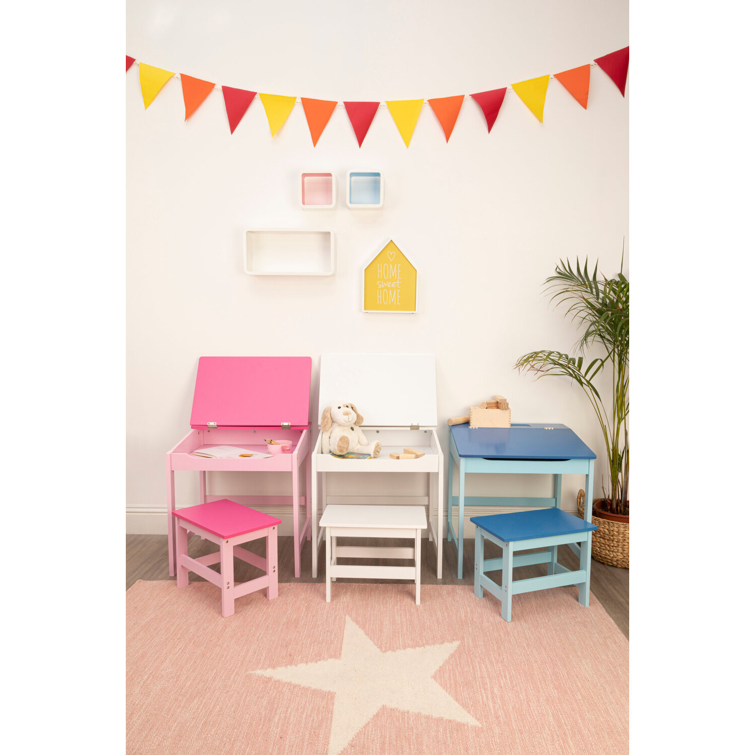 Premier Kids Jordan Childrens Blue Desk And Stool - Blue