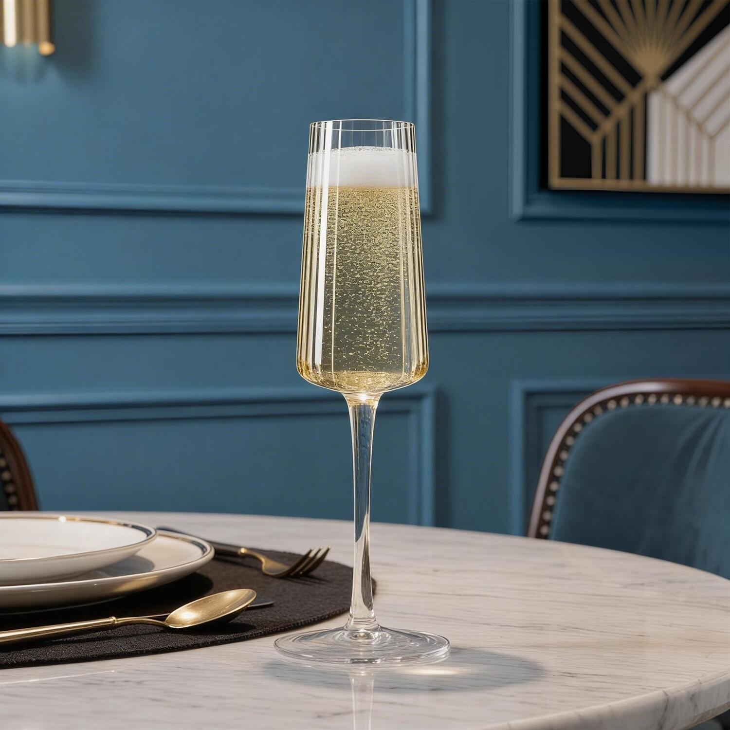 Image of Chelsea Optic Crystal Champagne Flutes -&hellip;