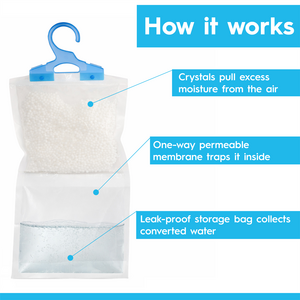 Hanging Wardrobe Dehumidifiers - 230g - Unscented - Pack of 12