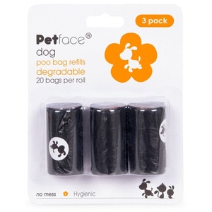 Petface Black Dog Poo Bags 60 Pack