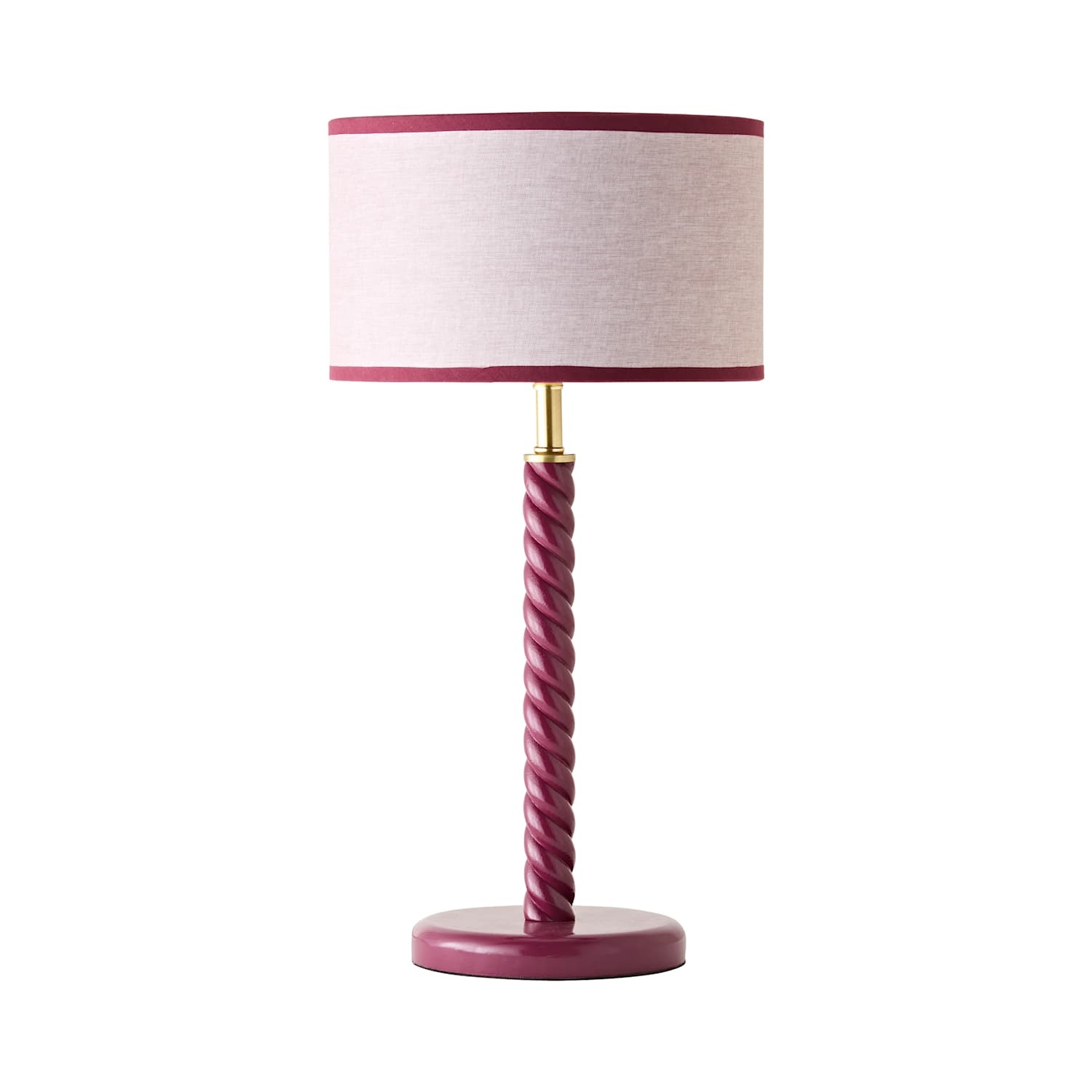 Amara Linen Shade Twist Led Table Lamp With Bulb Pink Valuelights - Image 5