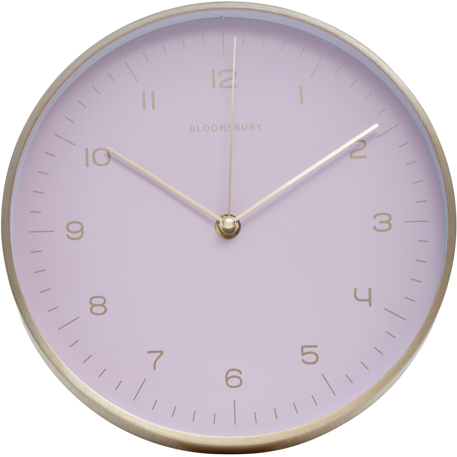Interiors By Premier Elko 25Cm Dia Gold And Pink Finish Wall Clock - Pink