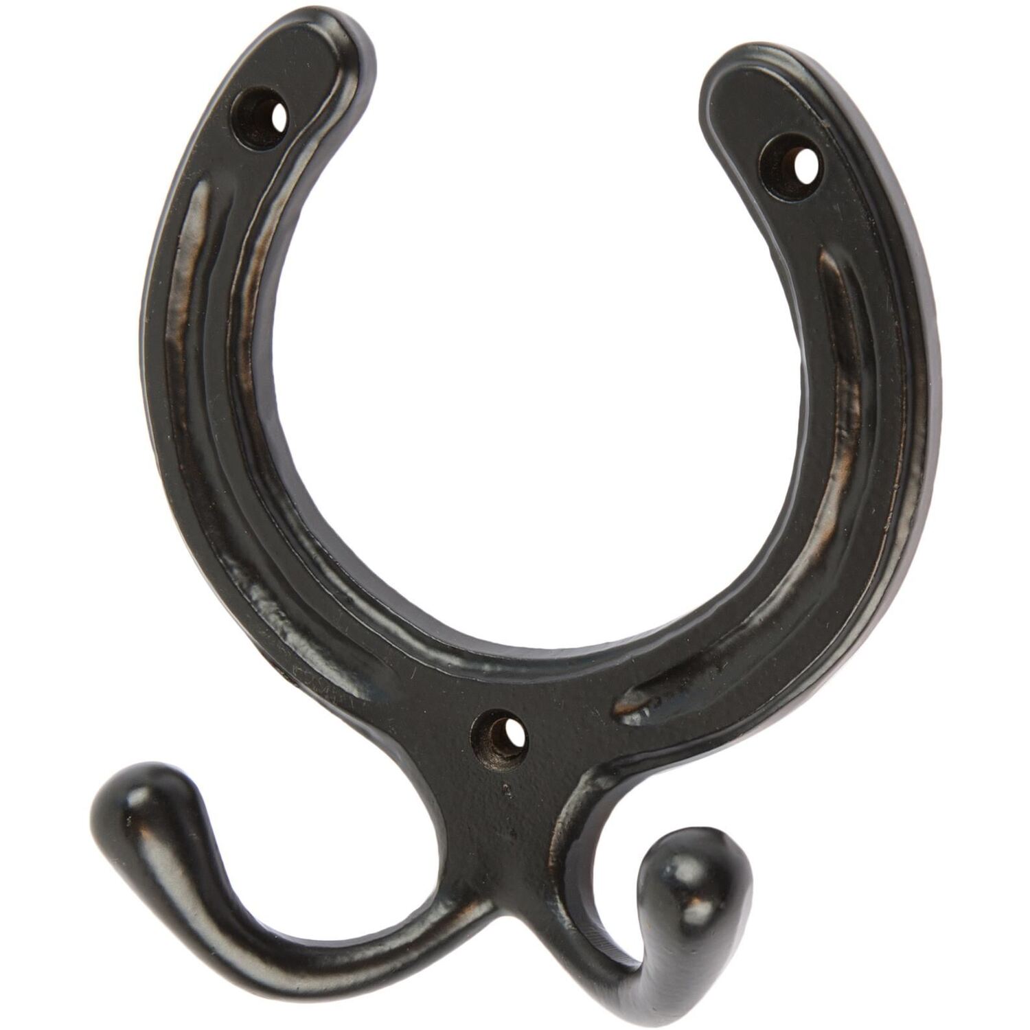 Hammer and Tongs Horse Shoe Double Coat Hook - W100mm x H110mm - Pack of 10 in Black | Size: 1000mm x 1000mm