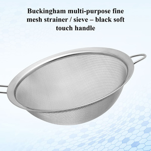 Buckingham Fine Mesh Sieve Strainer Stainless Steel 26 cm Black Handle