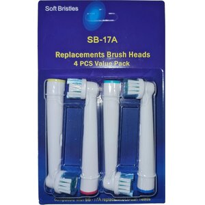 4 Pack Soft Replacement Toothbrush Heads Compatible with Oral B