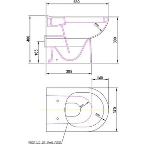 Bathroom Toilet Concealed Cistern Unit Pan Soft Close Seat Charcoal Grey 500mm