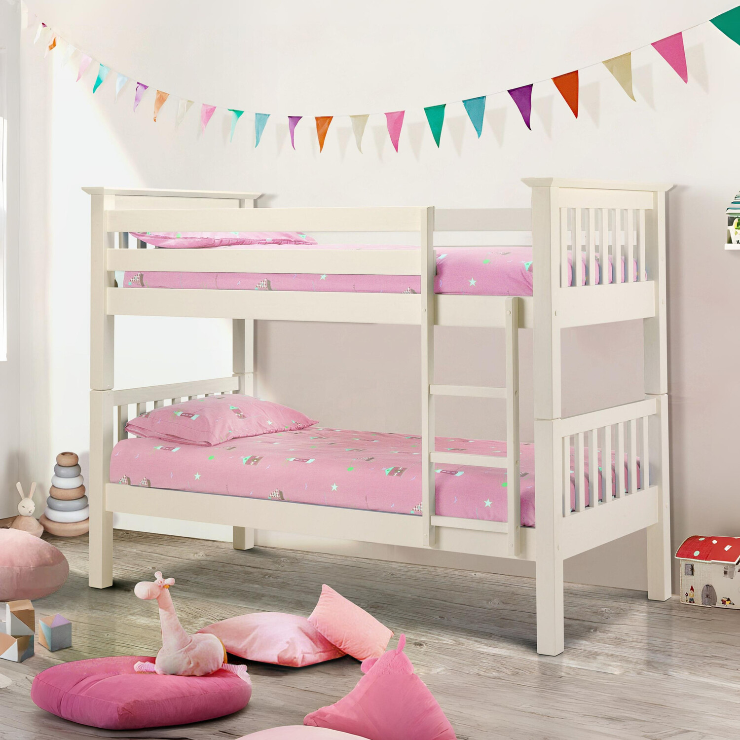 Julian Bowen Barcelona Ivory Wooden Bunk Bed Frame - 3ft Single - Image 5