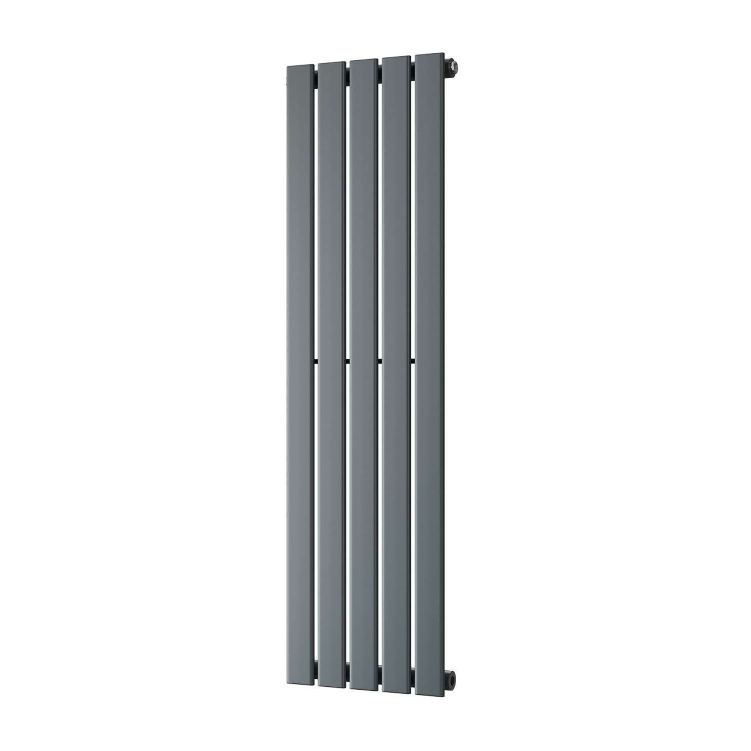 Uk Radiators Typhoon - Anthracite Horizontal Radiator Single Panel - Feet Included - Anthracite / 1200Mm / 340Mm