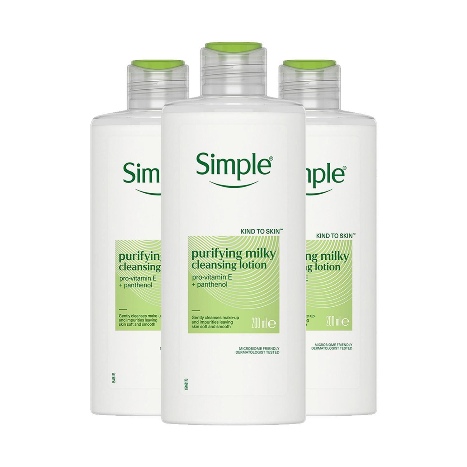Simple Kind To Skin Purifying Cleansing Lotion For Sensitive Skin, 3 X 200Ml - Image 7