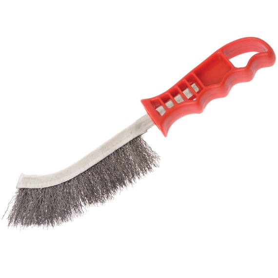 Faithfull stainless steel wire scratch brush with blue handle