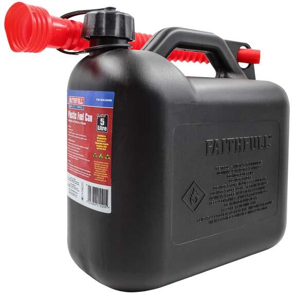 Faithfull 5 litre plastic fuel can - green