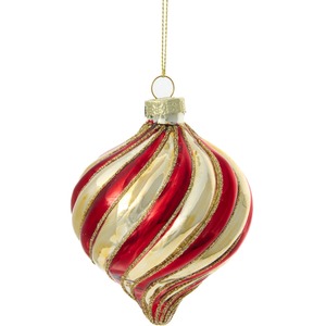 Red and Gold Striped Droplet