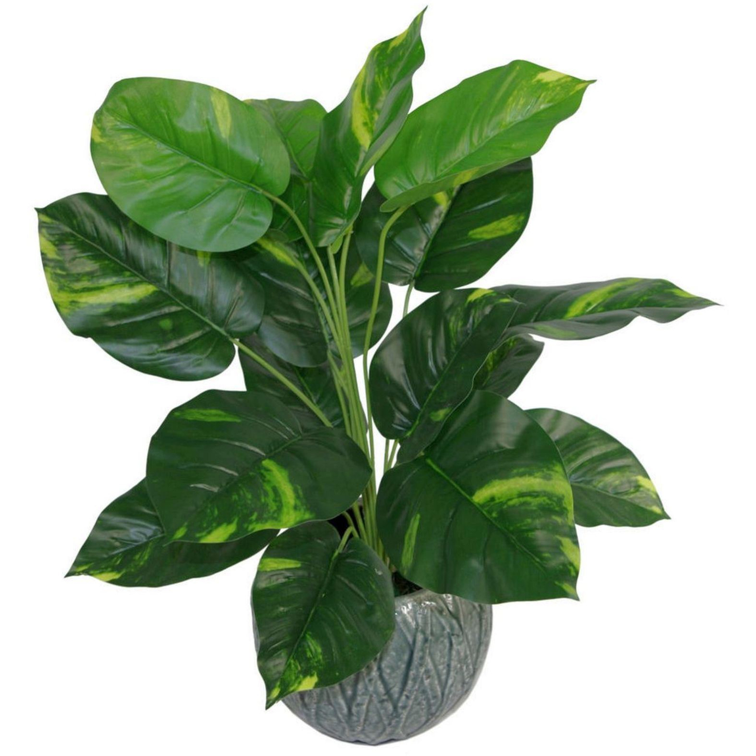 Variegated Artificial Houseplant In Black Pot 60cm - Green
