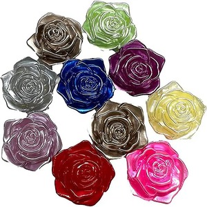 Pack of 10 Kawaii Assorted Rose Flower Resin Flat Back Cabochons