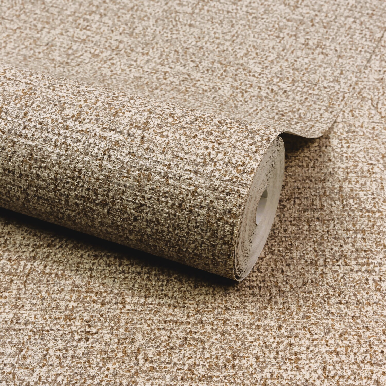 B&Q - Boutique Mysore Twill Plain Fabric Luxury Weight Embossed WallpaperTaupe - Image 1