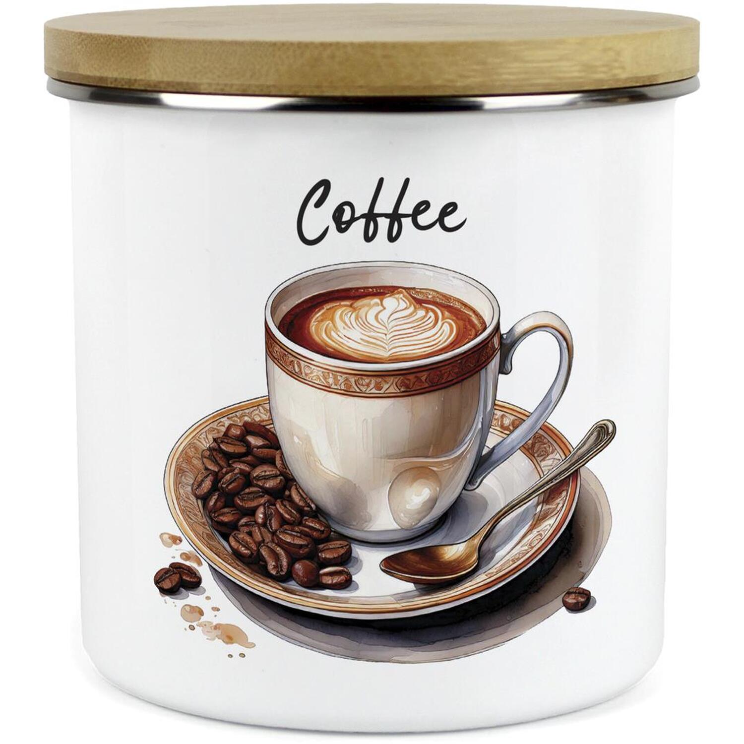 Purely Home Cup & Saucer Large Kitchen Storage Canister - White